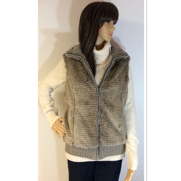 Fuda Jackets & Blazers - FUDA FAUX FUR AND SWEATER VEST